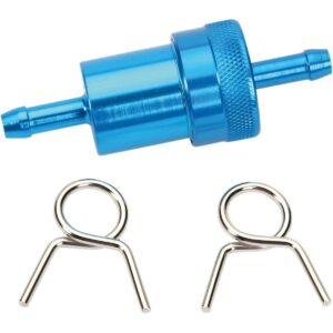 Fuel Filter - 1/4 Inch - Blue - (14-34471) Emgo Anodized Aluminum